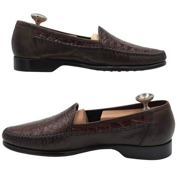 Worn once? Vintage Bragano Exotic Alligator Italy Loafers Mens 8.5M Dress Shoes main image 7
